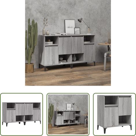 vidaXL Meuble buffet - Buffets 2 pcs sonoma gris 60x35x70 cm bois d'ingénierie (1/5)