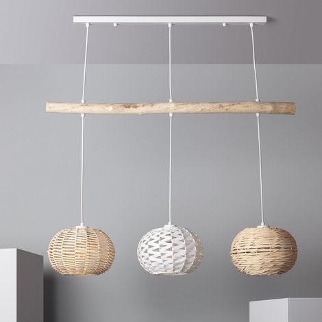 Lámpara Colgante Ratán y Madera Linfen Natural