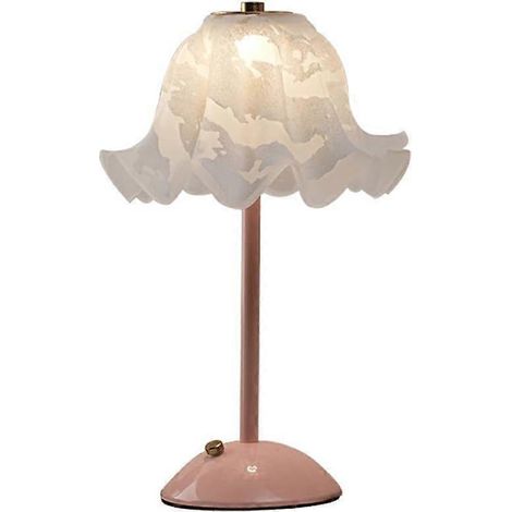 Schreibtischlampe für Schlafzimmer, hellrosa, florales Design, langlebige LED-Lampe für das Hauptschlafzimmer