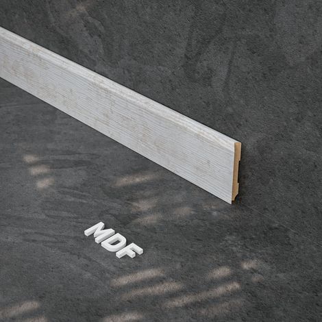 Plinthe MDF 2 m - Frêne Clair - Lot de 5 - 70 x 10 mm (1/3)