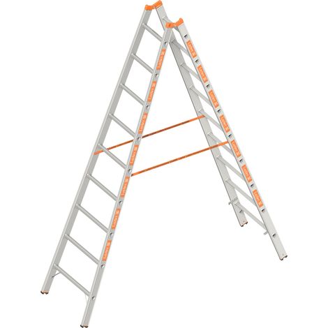 Layher Topic 1039 Sprossenstehleiter 2x9 Sprossen (1/4)