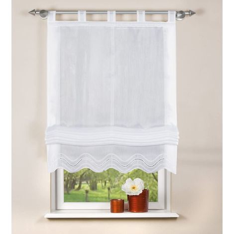 Home fashion 79252-801 - Tenda a Pacchetto Batist, 140 x 80 cm, Colore: Bianco