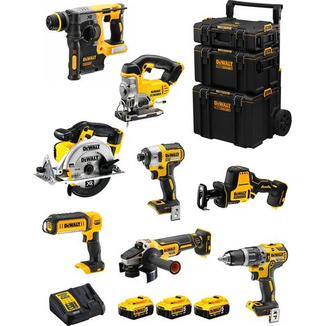 DeWALT Kit DWK804 (DCD796 DCH273 DCG405 DCF887 DCS331 DCS369 DCS391 DCL050 3 x 5,0 Ah DCB115 Caddy 3en1) (1/5)