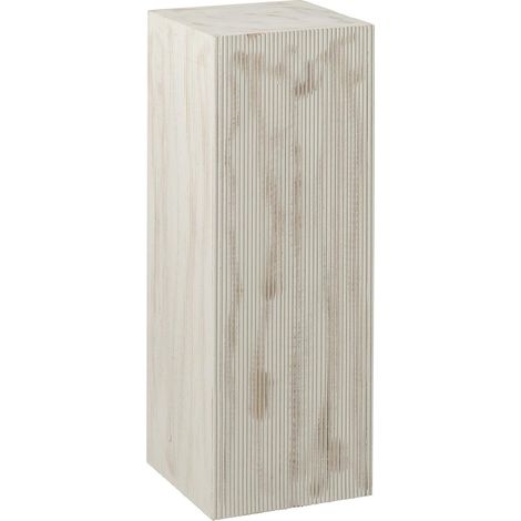 Sellette Déco Côtelé en Bois "Marek" 80cm Blanc