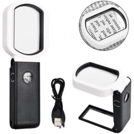 BUNTHAUS Loupe de Lecture 25X/10X - Loupe Portable avec 9 LEDs, Support Intégré pour Lecture, Bijoux, Médailles et Textiles (1/5)