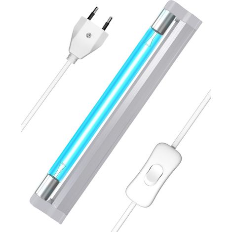 6W Lampe UV Germicide UVC Lampe Ultraviolet Ozone avec Cordon et Fiche, Lampe De Désinfection UV Stérilisation UVC 253.7nm pour pour Chaussures, Placard, Salle de Bain, Air Frais (1/5)
