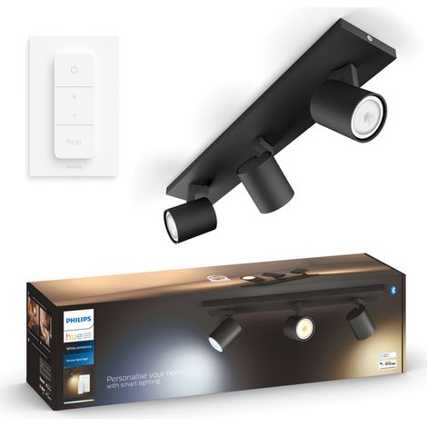 Philips Hue Spot LED Smart Runner 3 Lumières Noir 3x15W IP20 2200K - 6500K Hue White Ambiance + Variateur Hue (1/5)