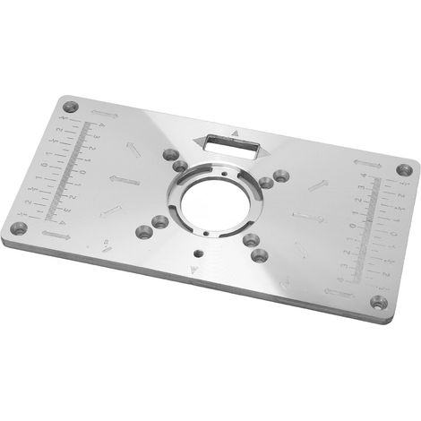 Aluminium-Frästisch-Einlegeplatte für Holzbearbeitungsbänke, Fräs- und Trimmmaschinen, 8 Löcher mit Ringen (1/5)