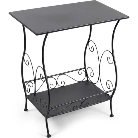 Tavolino portariviste in metallo 52x32x61h