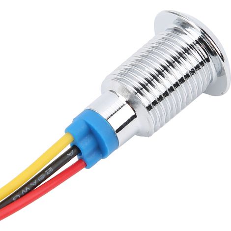 Quatre ensembles vendus ensemble, voyants/clignotants LED bicolores étanches en métal de 10 mm, 110-220 V rouge et jaune. (1/5)