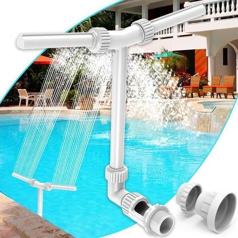 Lot de 100 fontaines de piscine : accessoire à double jet pour piscines hors-sol et enterrées – conception réglable 2 en 1 (1/5)