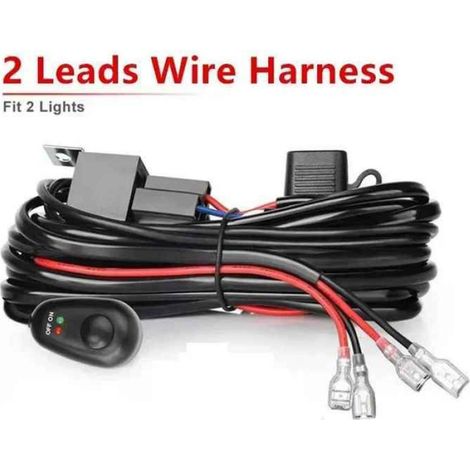 Barre lumineuse LED Slim ChlorBeam,Spot Flood,Lampe de travail,Lampe de conduite automatique,20 po,10-2 Leads Wire Harness-B