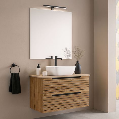 Kibath Mueble+lavabo+espejo+LED KEN 80x45 desierto 2c sobre enc. (1/5)