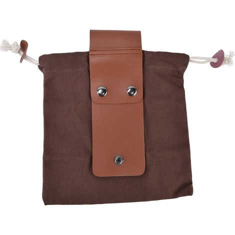 Sac à cueillette de fruits à porter à la taille, en toile PU, style pliable, gain de place, marron (1/5)