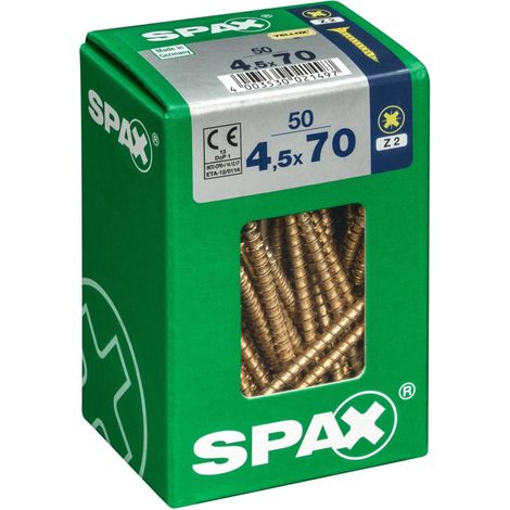 50er-Pack SPAX Pozidriv-Senkkopfschrauben aus Stahl, Durchmesser 4,5 mm x Länge 70 mm SPAX (1/5)