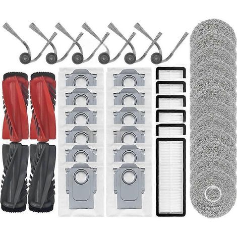 Hauptseitenbürste, HEPA-Filter, Wischmopppad, Staubbeutel-Zubehör für Roborock Qrevo C / Curv / CurvC / Edge / EdgeC / 5AE / S5V (1/5)