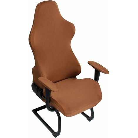 DEESSE SHOP - Housse de chaise d'ordinateur universelle housse de chaise de jeu/de course housse de protection lavable marron (couverture uniquement, pas de chaise) (1/5)