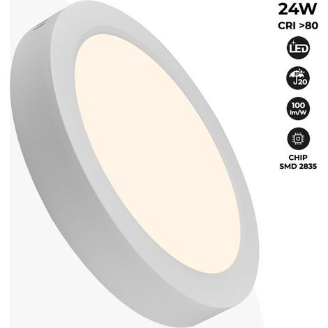 Plafonnier LED en saillie 24W Haute Efficacité - Blanc (1/5)