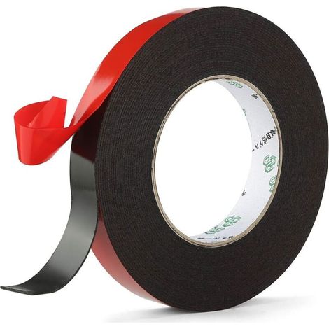 Ruban en mousse PE double face-ruban d'étanchéité en mousse super forte pour la décoration et l'emballage, ruban de décoration de voiture, cadre photo (1 rouleau 19mm)