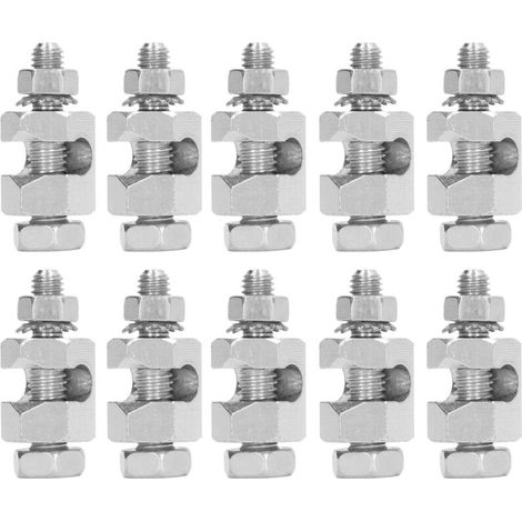 10 pieces Lightning Protection Cable Clamps External Hexagonal Copper Grounding Cable Clamps for PV Module (1/5)