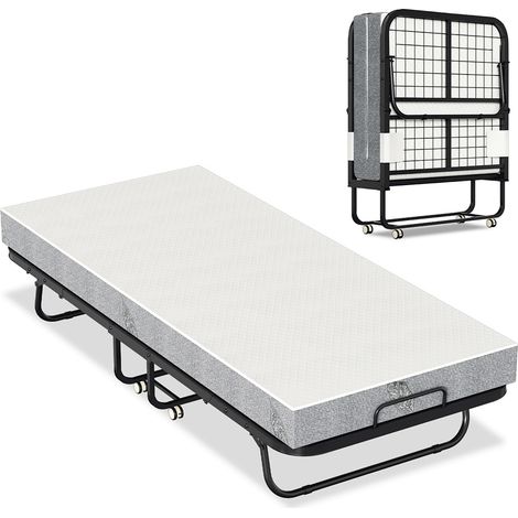 TolleTour Cama de invitados 80x190cm con colchón, sobre ruedas, plegable, cama plegable hasta 120 kg, portátil (1/5)