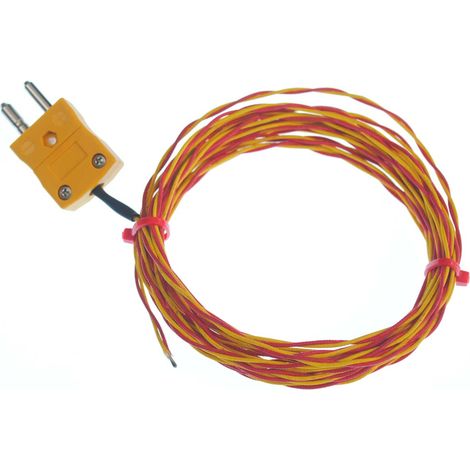 Thermocouple type K, L 5m, +700°C max à Fiche mâle standard ( Prix pour 1 ) (1/3)