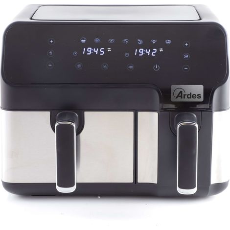 Ardes ARFRYA03D Doppel-Heißluftfritteuse, 9 l, unabhängig, schwarz, Edelstahl (1/4)