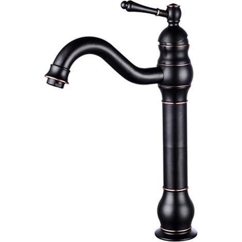 Robinet de lavabo, robinet de lavabo, robinet de lavabo finition bronze, robinet mitigeur mural en laiton (1/5)