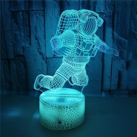 Lampe à illusion d'optique 3D astronaute, veilleuse LED, veilleuse à illusion d'optique EASEHOME, veilleuse tactile 7 couleurs, veilleuse de table de chambre, veilleuse Art déco pour enfants avec câbl (1/5)