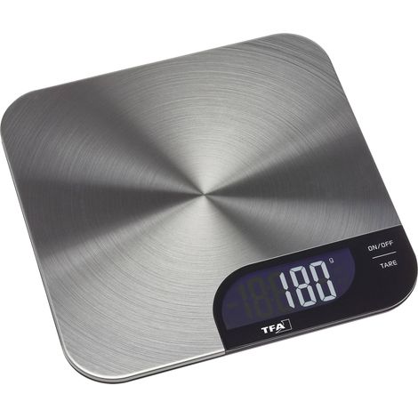 TFA Dostmann CHEESECAKE Balance de cuisine numérique Plage de pesée (max.)=5199 g acier inoxydable 200 x 200 x 15 D210292 (1/3)