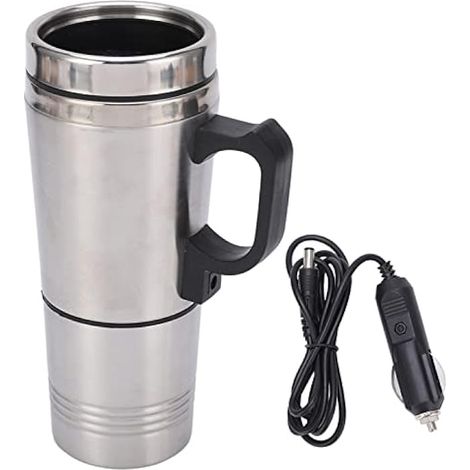 Bouilloire de voiture, bouilloire de voyage 12V pour voiture, bouilloire électrique chauffante en acier inoxydable pour voiture, tasse isotherme pour café et thé (150 ml à 350 ml) (1/5)