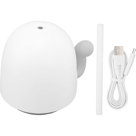 Mini humidificateur d'air 450ml en forme de queue mobile, USB portable avec lumière LED d'ambiance blanc pour chambre à coucher et maison (1/5)