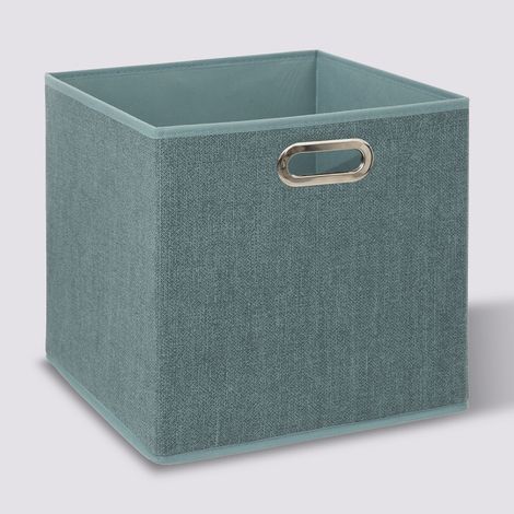 Boite de rangement 31 x 31 x 31 cm Atmosphera - Pétrole Chiné - 1 boite de rangement - Pétrole Chiné - (1/2)