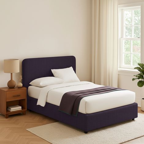 Letto Piazza e Mezza Telford, Sfoderabile, Contenitore Made in Italy, Viola (1/5)