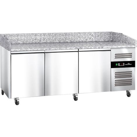 Meuble à pizza réfrigéré Tropicalisée avec granit 3 portes PREMIUM - GOLDINOX (1/4)