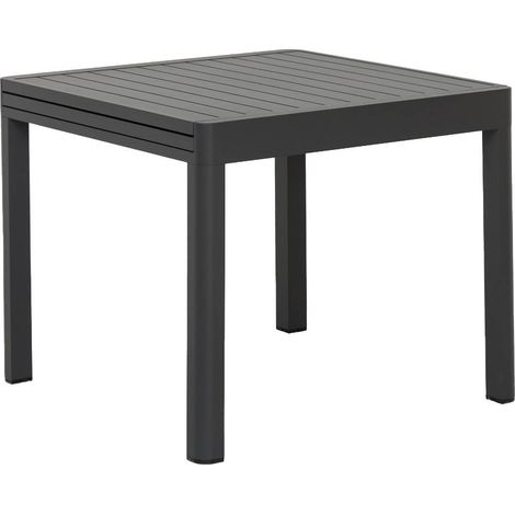 Table de jardin carrée en aluminium gris Kaïa (1/5)