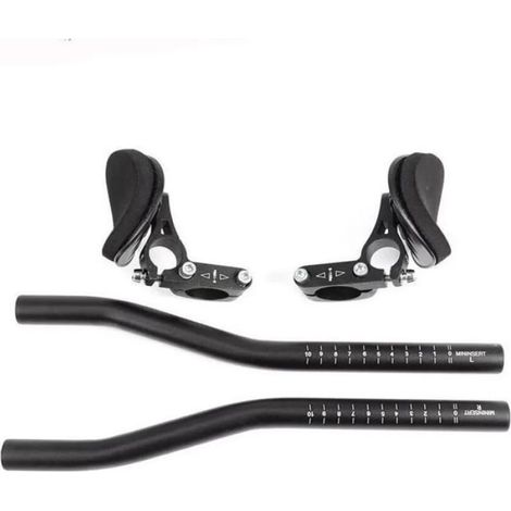 Topchances Triathlon guidon de vélo fixation, barre aérodynamique en trois parties pour VTT et vélos de route, en aluminium, (1/5)