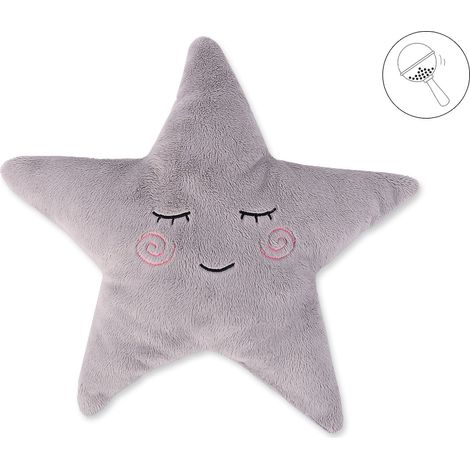 Petit coussin étoile avec hochet - gris (1/4)