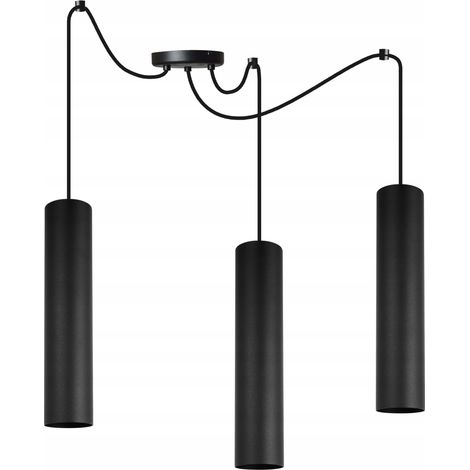 LÁMPARA DE TECHO MODERNA COLGANTE LÁMPARA LED NEGRA (1/5)