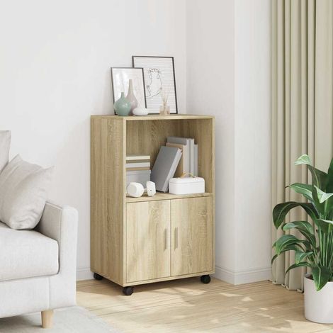 vidaXL Mobiletto con Ruote Rovere Sonoma 55x40x91 cm in