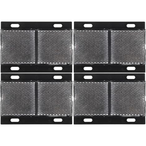 Panneau Réflecteur Rétroréfléchissant Rectangulaire 4 Pièces Noir Plastique, Entraxe 48-72mm, Trou M4x12 Mm, Usage Route et Bâtiment, Installation Rapide (1/5)