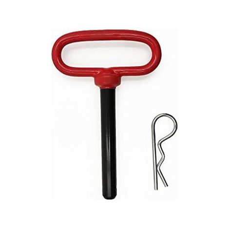 Remorquez la goupille de Verrouillage de remorquage avec poignée enrobée en Caoutchouc, brochette d'attelage de tête Rouge-pour remorquage de Cargaison, Bateau, RV, Voiture, Camion(1,6x10,2cm) (1/5)