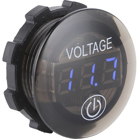 Voltmètre numérique universel à LED CC, indicateur de tension pour batterie de voiture 12-24 V avec interrupteur tactile, bleu (1/5)