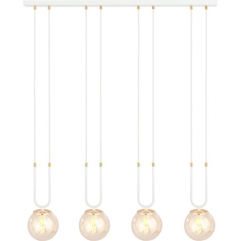 Lampadario Emibig Glam 4 luci E14 bianco miele oro (1/5)