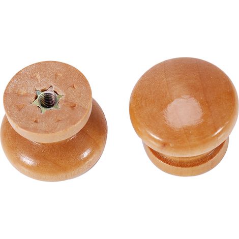 Lot de 10 poignées de porte/tiroir de placard en bois naturel (L 33 mm) (1/5)