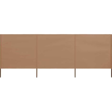 Paravent 3 panneaux-Cloison de séparation-Séparateur de pièce Tissu 400 x 80 cm Taupe 382162 (1/5)