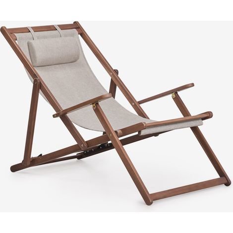 Hamaca plegable en madera de acacia con cojín Rondonia SKLUM       