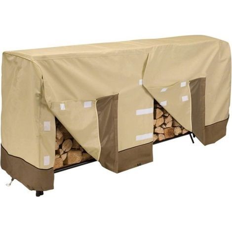 Couverture de Support de Bois de Chauffage, Couverture de Support de bûches d'extérieur Domestique Couverture de Bois de Chauffage imperméable et antipoussière 210D 244x61x107cm (1/3)