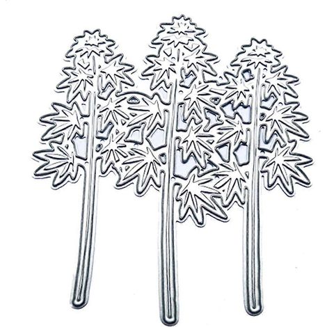 1 Set mit 3 Ahornbaum-Metallstanzformen, Prägeschablone, DIY-Scrapbook-Vorlage