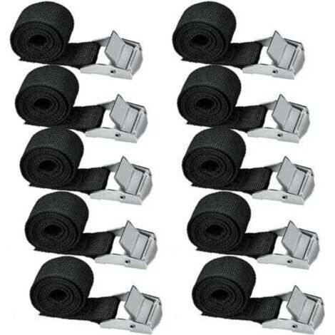 10-piece tie-down straps, 200 cm long. Fixing kit for motorcycle/car/bike rack. Tightening straps, maximum load 500 kg.